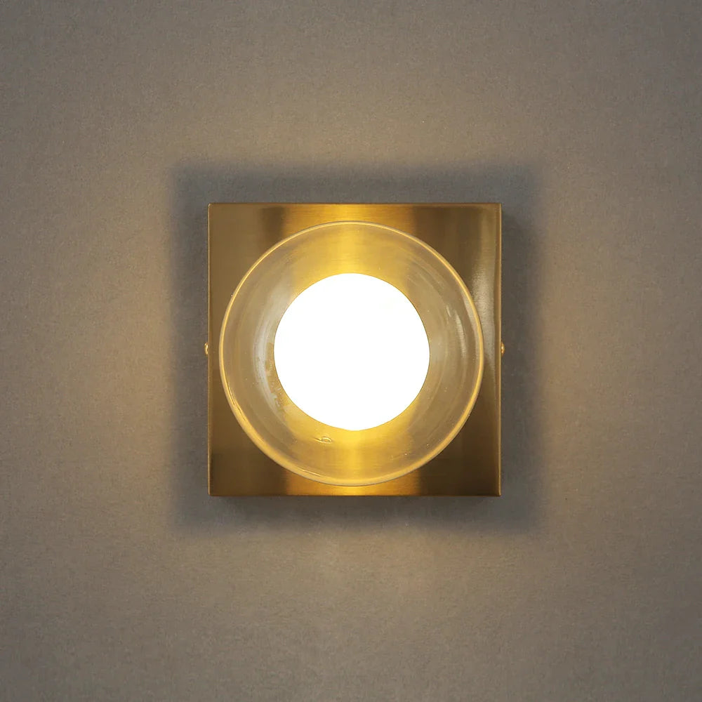 Afralia™ Square Glass Ball LED Wall Lamp for Bedroom and Living Room