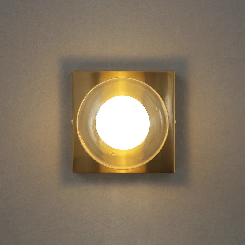 Afralia™ Square Glass Ball LED Wall Lamp for Bedroom and Living Room