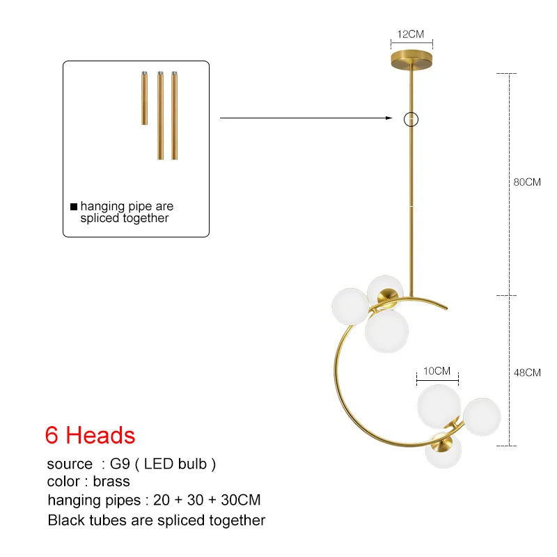 Afralia™ Glass Ball Chandeliers: Modern Nordic Design for Home Decor & Kitchen Lighting
