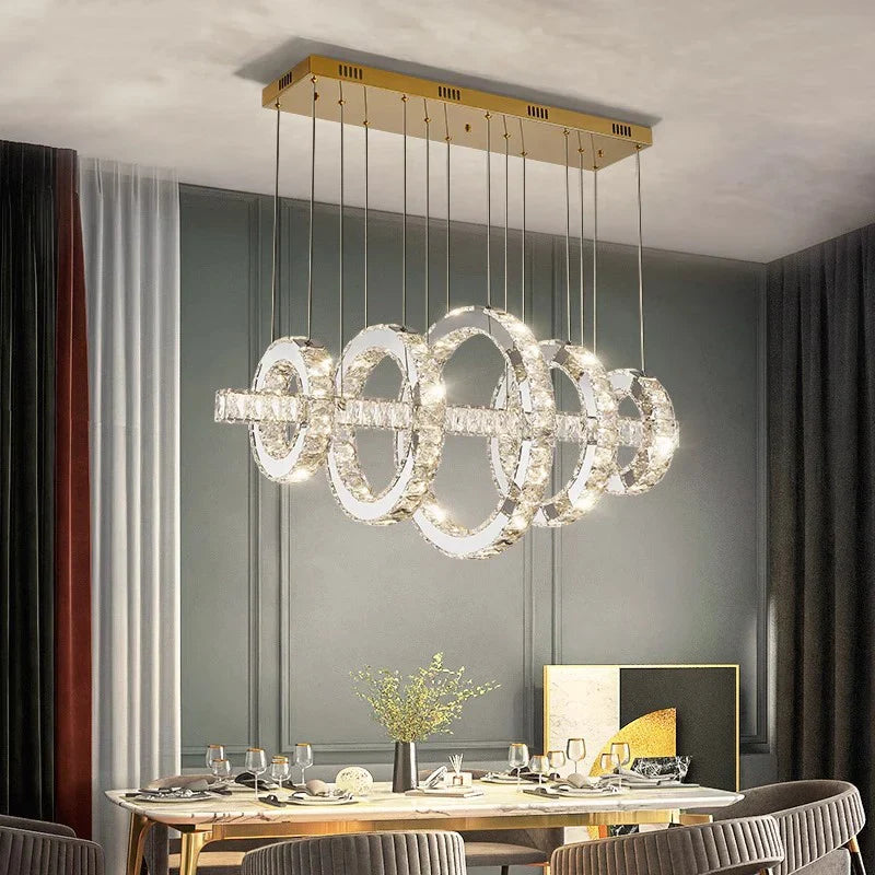 Afralia™ LED Chandeliers for Living Room Dining Room Modern Hanging Light Fixtures