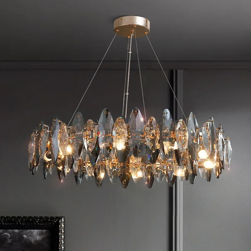 Afralia™ Luxury Crystal Ceiling Chandelier: Modern Elegance for Living Room, Bedroom, and Dining Hall