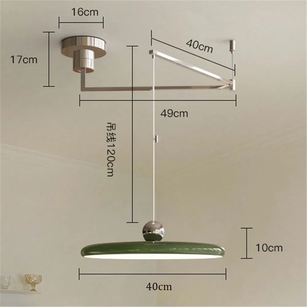 Afralia™ Cream Iron Art Chandelier LED Pendant Light for Bedroom Living Room