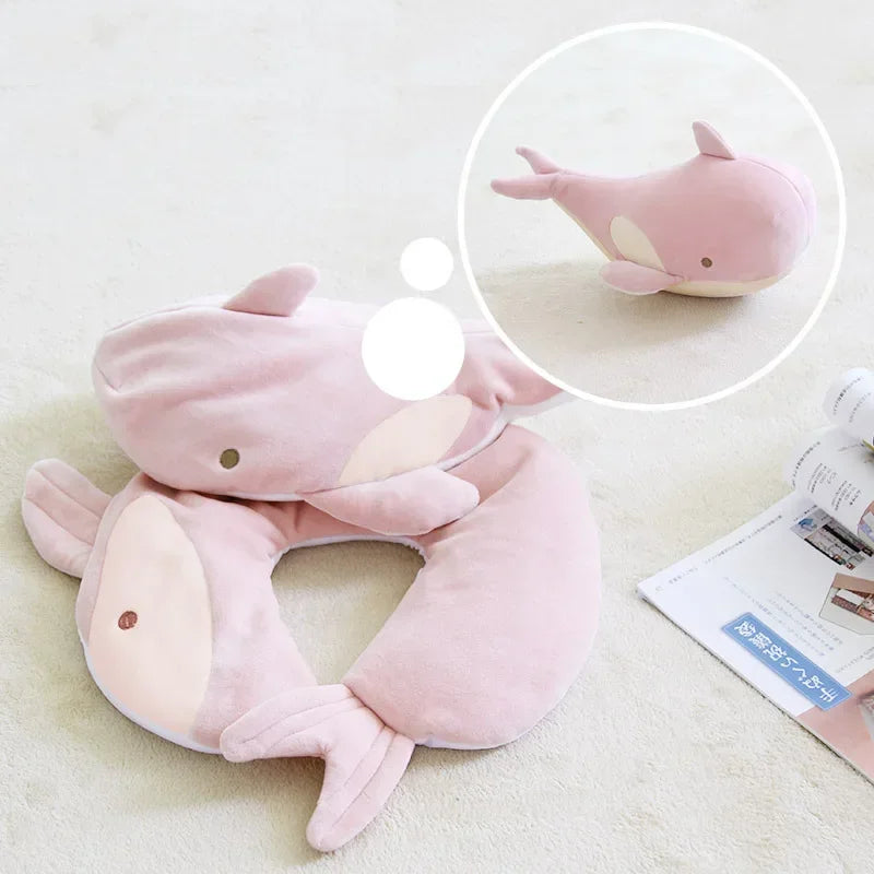 Afralia™ Cute Plush Animal Neck Pillow for Comfortable Travel & Office Rest