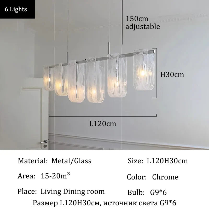 Afralia™ Glass Pendant Chandelier Ceiling Light Fixture for Home Dining Room Luxe Decor