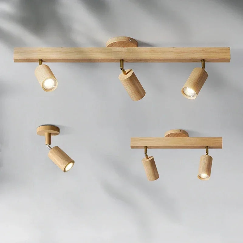 Afralia™ Nordic Wooden Ceiling Spotlight LED for Home Decor