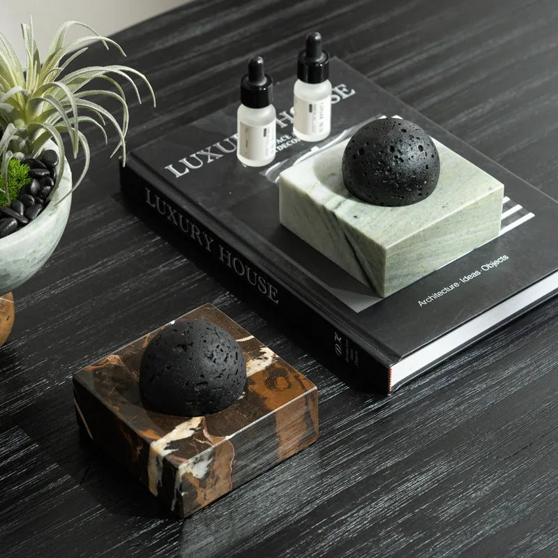 Afralia™ Lava Rock Stone Diffuser, Marble Base, Luxury Essential Oil Diffusers for Home Offices