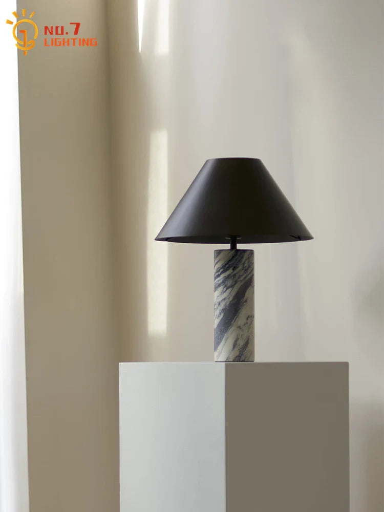 Afralia™ Marble Stone Table Lamp LED E27 Minimalist Modern Desk Light