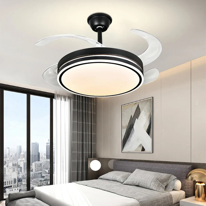 Afralia™ LED Invisible Fan Lamp Modern Ceiling Chandelier for Living Room Bedroom