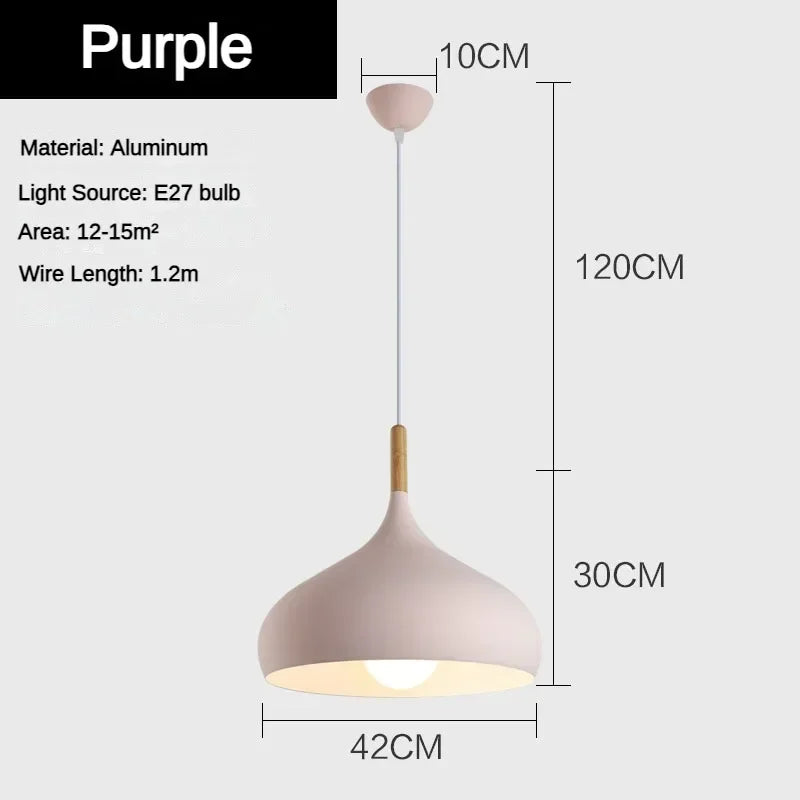 Afralia™ Nordic Macaroon Color Pendant Light LED Single Head Chandelier for Kitchen & Cafe