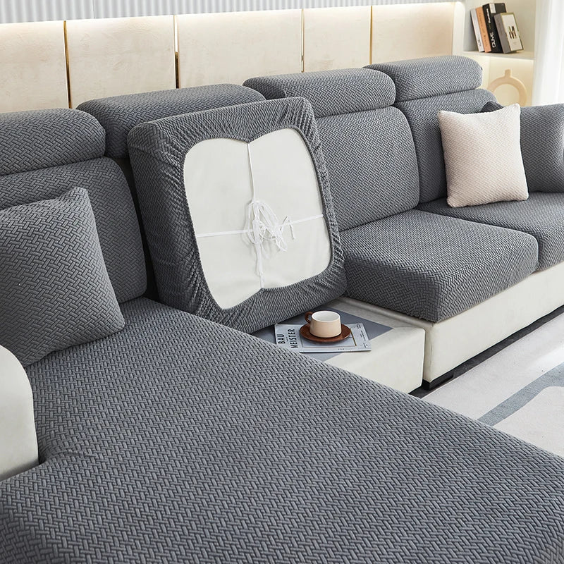 Afralia™ Jacquard Velvet Sofa Cover - Polar Fleece Stretch Slipcovers