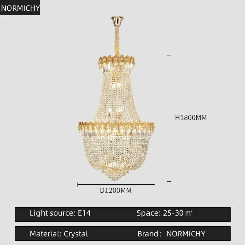 Afralia™ Crystal LED Chandelier for Hotel Lobby & Living Room | Elegant Staircase Design