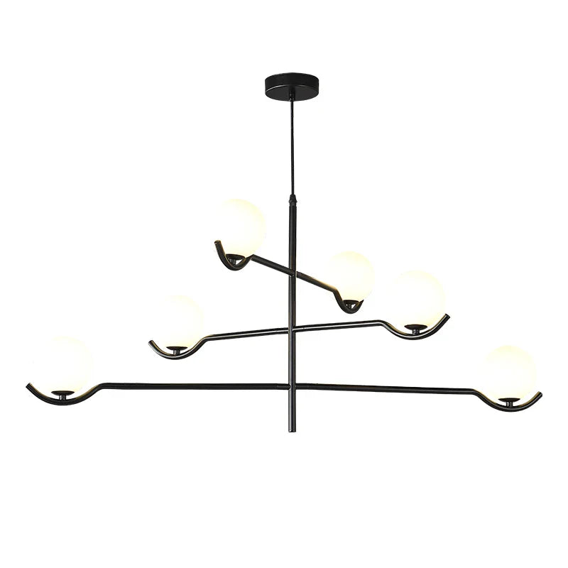 Afralia™ Modern Black Metal G9 Bulb Glass Chandeliers for Dining Room, Kitchen, Bedroom