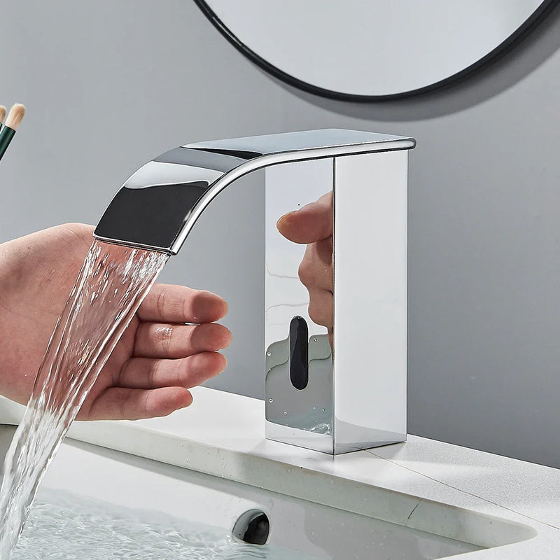 Afralia™ Smart Sensor Waterfall Basin Faucet - Touchless Automatic Mixer Tap