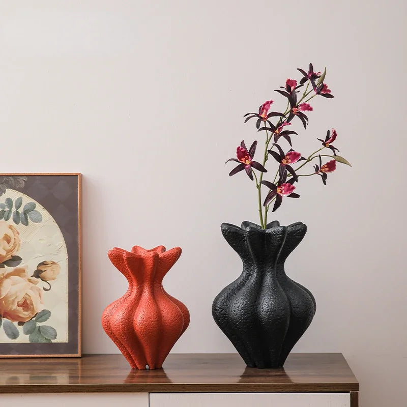 Afralia™ White Vase Resin Handicraft Abstract Ornament for Room Decoration