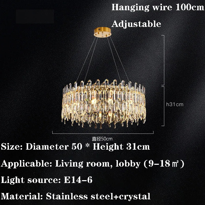 Afralia™ Crystal Pendant LED Chandelier | Home Decor Ceiling Light Fixture