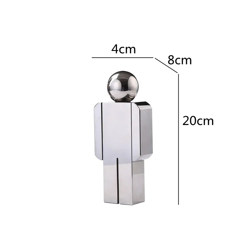 Afralia™ Crystal Man Statue Glass Figure Sculpture Home Decor Ornaments