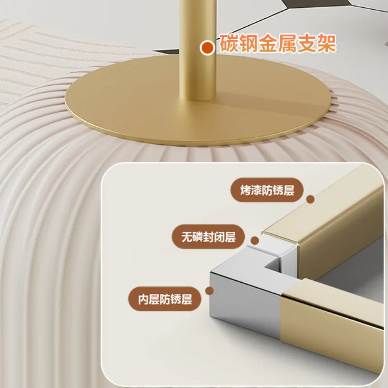 Afralia™ Modern Mushroom Glass Leather Side Table Luxury Light