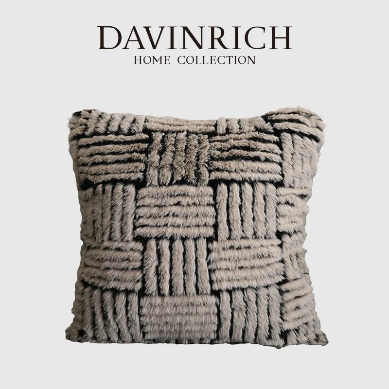 Afralia™ Luxury Italian Baroque Brown Stripe Tufted Pillowcase