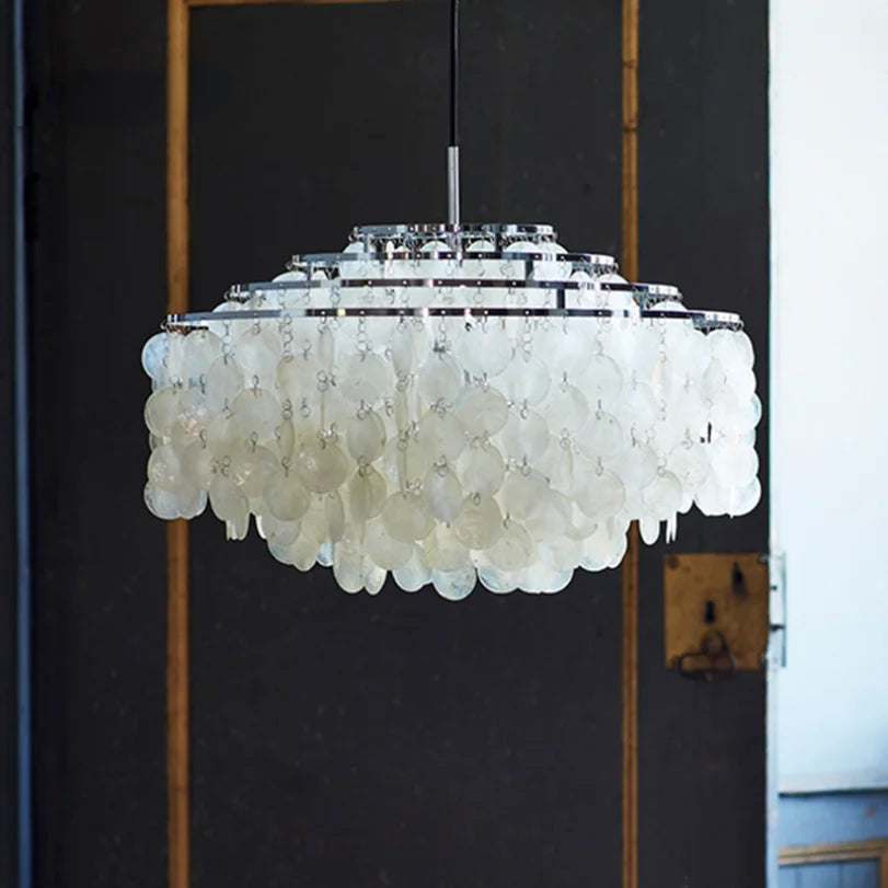Afralia™ Modern White Acrylic Shell Pendant Light for Luxury Home Decor