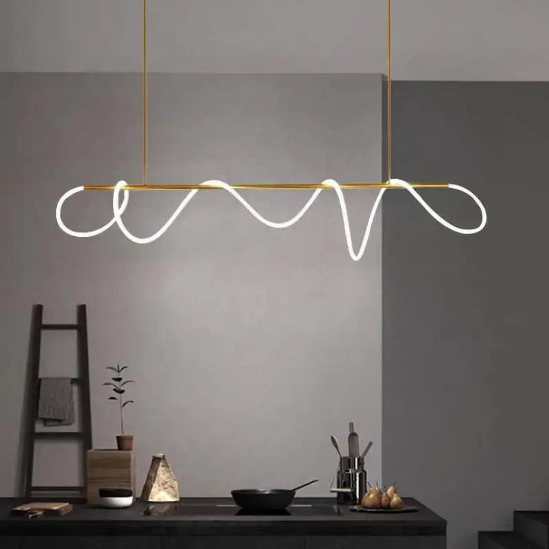 Afralia™ LED Long Hose Chandelier for Dining Room Kitchen Bar Pendant Lamp