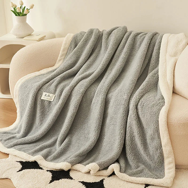 Afralia™ Coral Fleece Blanket: Super Soft Single Size Sofa Cover for Office, Cozy Nap Blanket