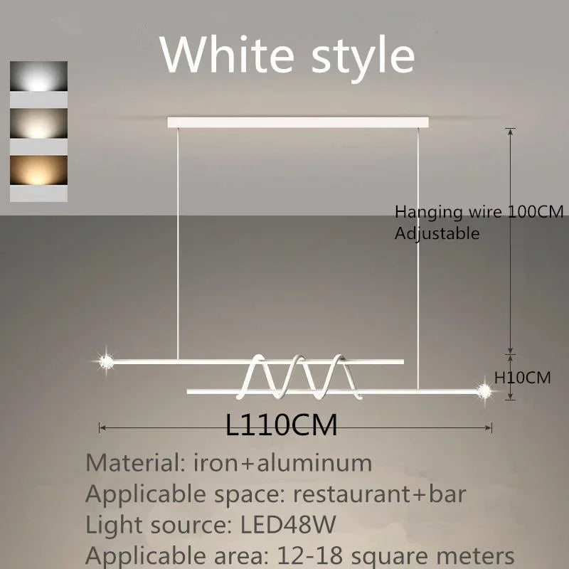Afralia™ Modern LED Chandelier for Dining Table, Luxe Bar Decor, Simple Atmosphere Lamp