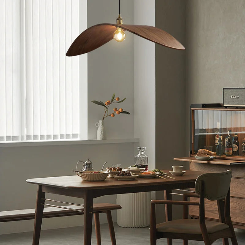 Afralia™ Wood Ceiling Chandelier: Japanese-Inspired LED Pendant Light for Home, Kitchen, and Teahouse