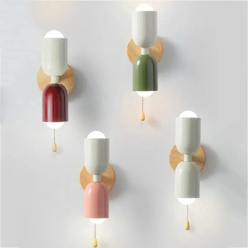 Afralia™ Cream Zipper Wooden Wall Lamp: Minimalist Nordic Design for Bedroom, Living Room Illumination