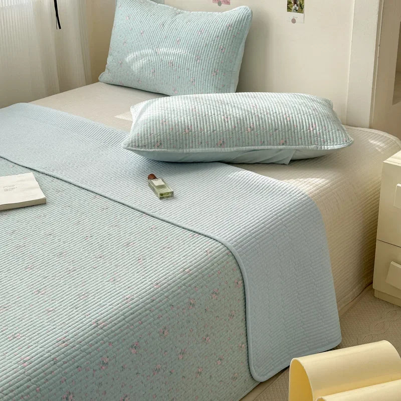 Afralia™ Double-Sided Cotton Bed Cover Quilted Tatami Mat, Soft & Anti-Slip Mattress