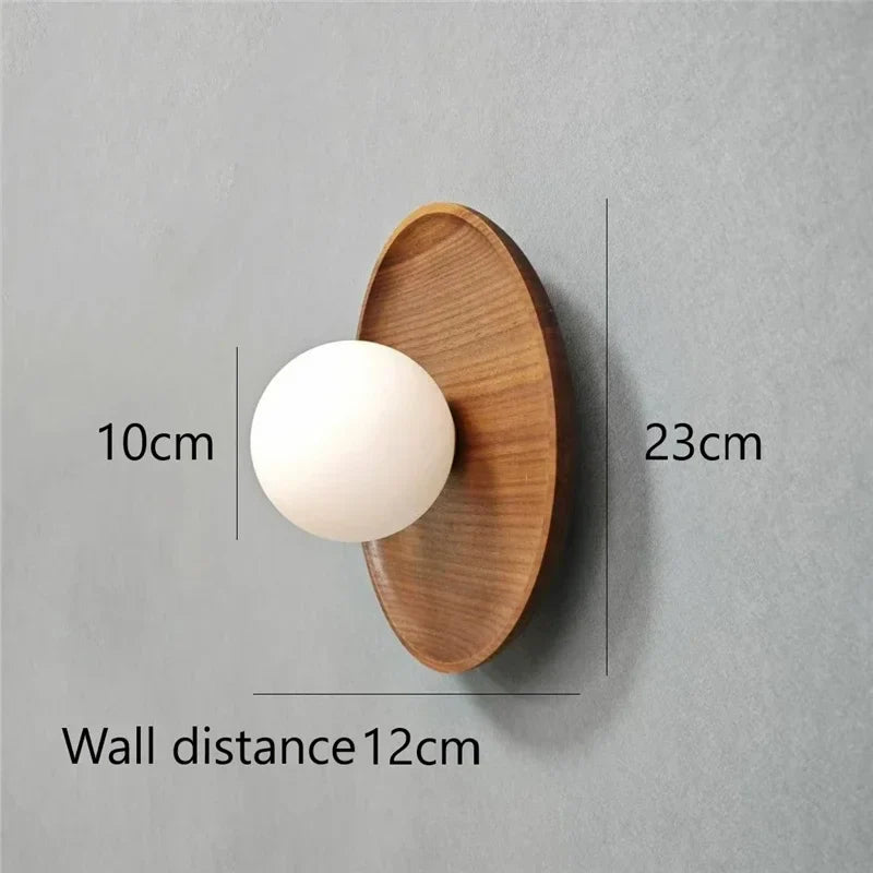 Afralia™ Vintage Wooden Wall Sconce LED Lights for Home Art, Bedroom & Living Room