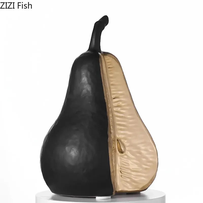 Afralia™ Ceramic Pear/Apple Sculpture | Modern Home Decor Ornaments