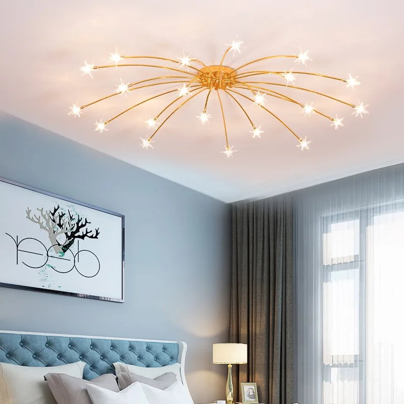 Afralia™ Nordic Sky Star Ceiling Lamps Modern Chandeliers Bedroom Children's Room Fixture