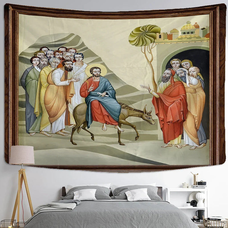 Retro Angel Oil Painting Tapestry Wall Hanging for Home Decor - Afralia™