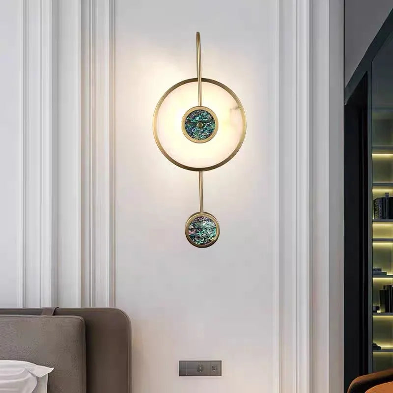 Afralia™ Seashell Crystal LED Dimmable Wall Light for Bedroom & Living Room