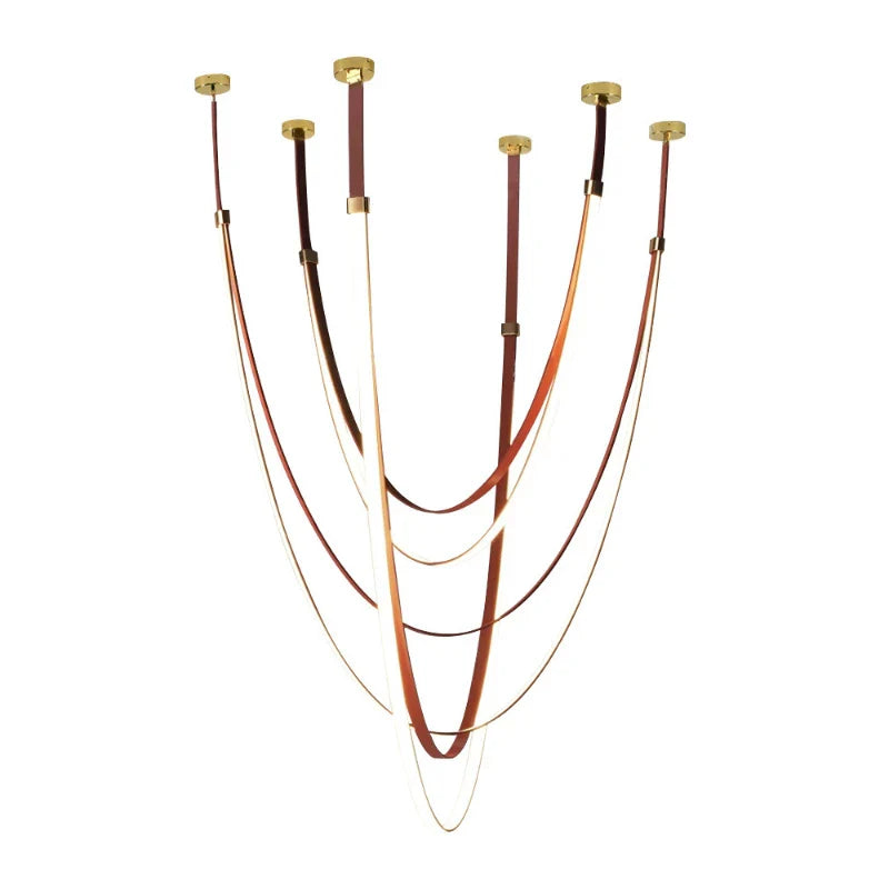 Afralia™ LED Long Strip Chandelier for Modern Living Room and Villa