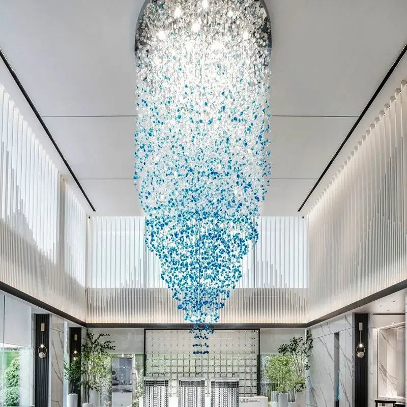 Afralia™ Crystal LED Chandelier: Modern Luxury Staircase Pendant Light for Hallway & Lobby
