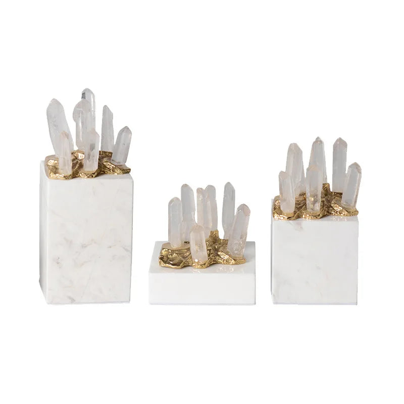 Afralia™ Crystal Stone Marble Entrance TV Cabinet Club Soft Decoration
