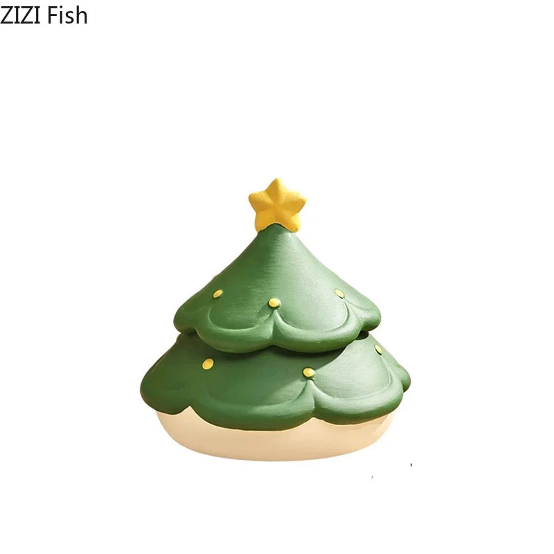 Afralia™ Christmas Tree Ceramic Ashtray – Creative Office Desktop Weed Ash Tray Gift