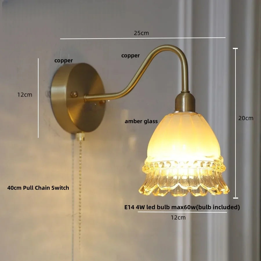 Afralia™ Pink Jellyfish LED Wall Lamp: Modern Nordic Design with Pull Chain Switch