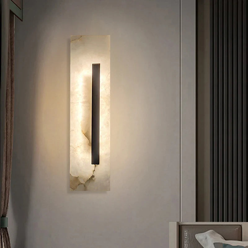 Afralia™ Marble LED Wall Lamp High-End Home Decor Sconce for Living Room, Bedroom, Hallway