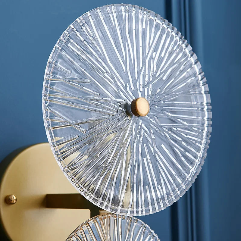 Afralia™ Round Nordic Glass Wall Lamp for Luxury Bedroom and Aisle