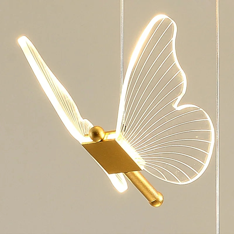 Afralia™ Butterfly LED Chandelier for Duplex Villa Living Room Romantic Wedding Decor