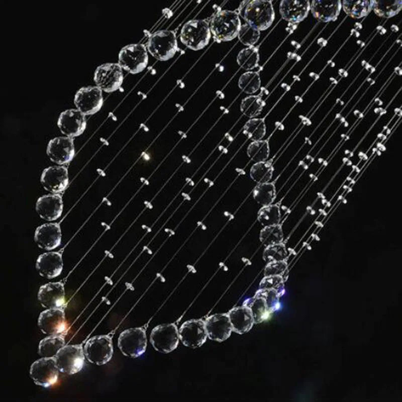 Afralia™ Crystal Chandelier: Modern LED Staircase Light Fixture for Villa Hall