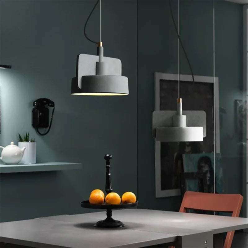 Afralia™ Terrazzo Nordic Macaron Pendant Light Industrial Retro Hanging Lamp