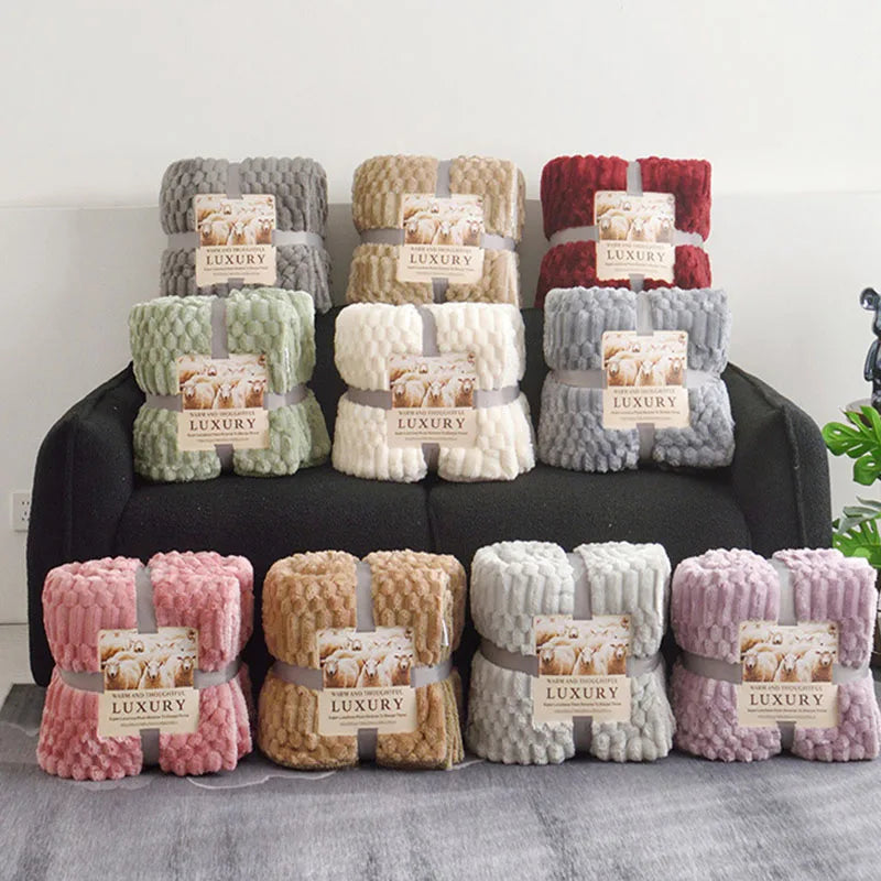 Afralia™ Double-Layer Lamb Plush Throw Blanket for Home and Travel