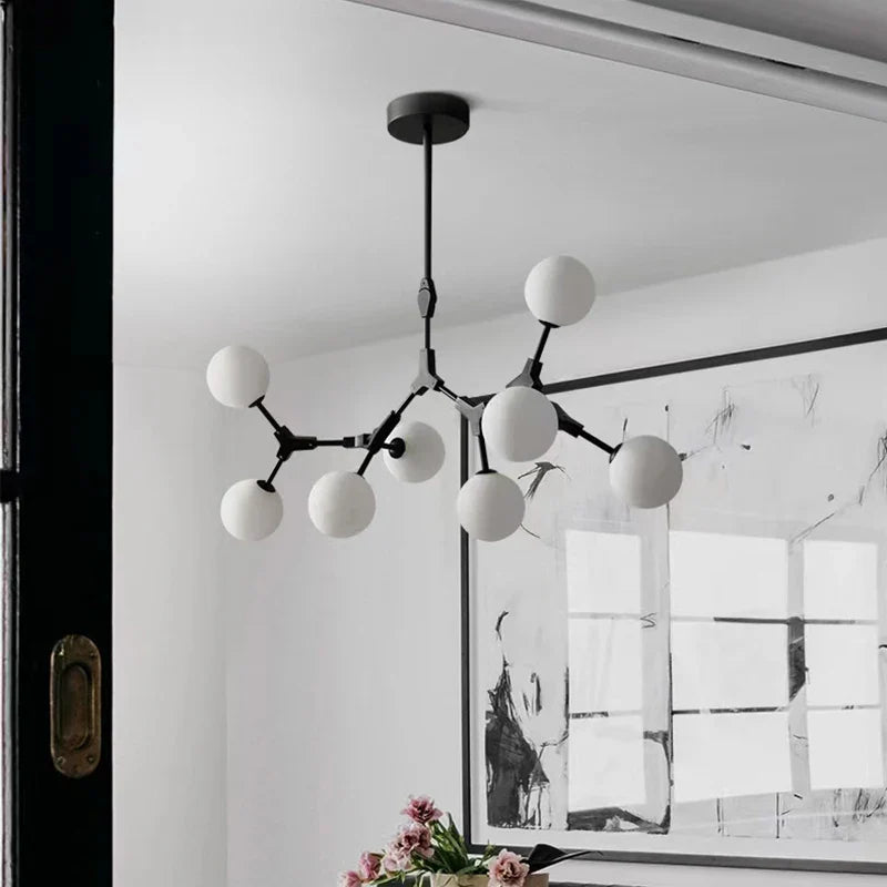 Afralia™ Glass Ball Chandelier: Modern Nordic Living Room LED Pendant Lamp