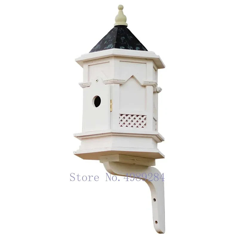 Afralia™ Retro Wooden Birdhouse Hanging Tree Outdoor Garden Decoration Bird Nest