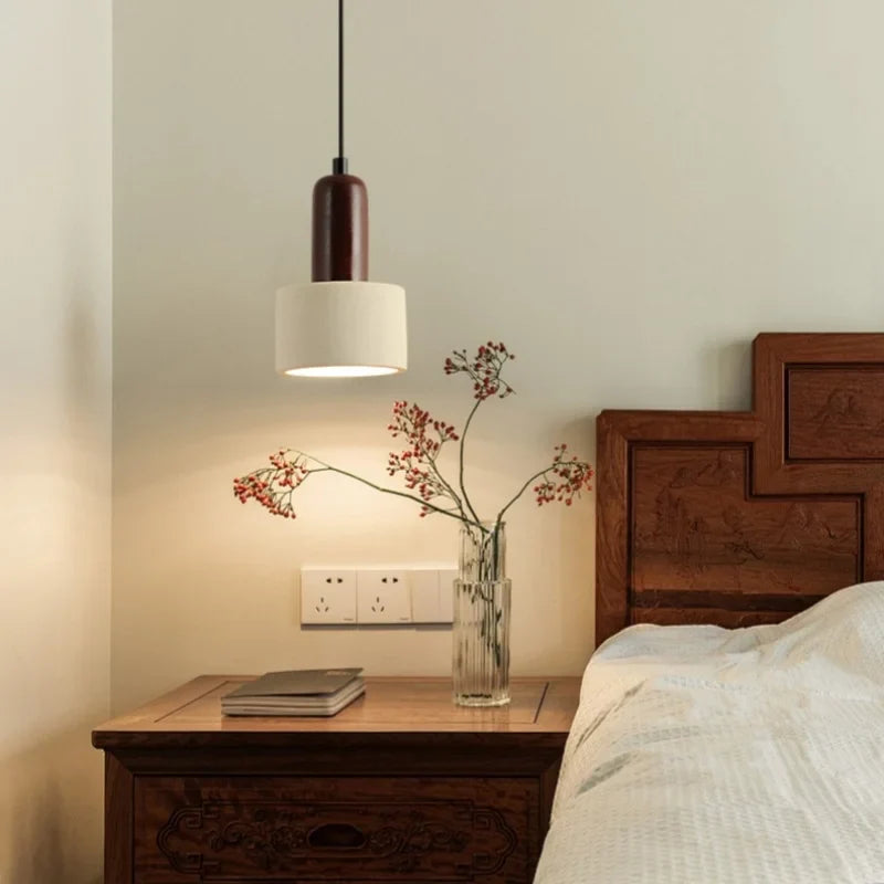 Afralia™ White Micro Cement LED Pendant Lights for Modern Living Spaces