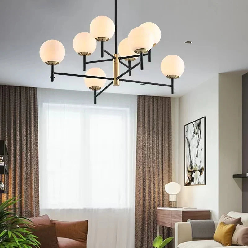 Afralia™ Nordic Wrought Iron Chandelier for Kitchen Living Room Bedroom Lighting