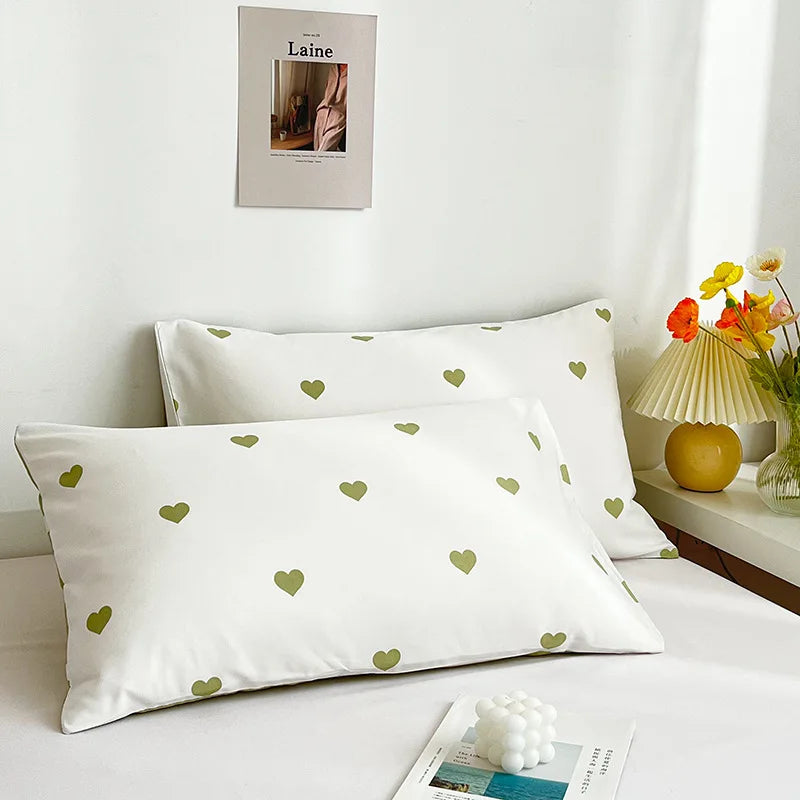 Afralia™ Love Printed Pillowcase Set - Simple Style, 2Pcs